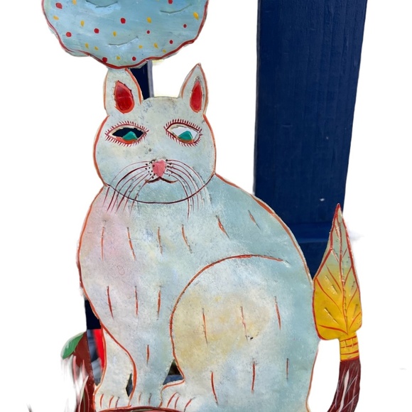 Handmade/ Hand Painted from Recycled Steel Drum Cats in Tree - Picture 3 of 10